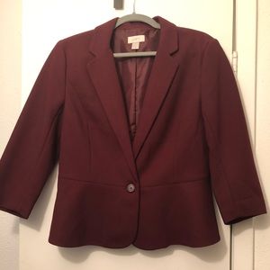 Ann Taylor Loft Wine Blazer size 10